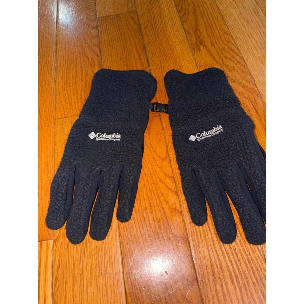 Columbia Sportswear Womens Black Fleece Sherpa Winter Gloves XL Sporty Outdoor